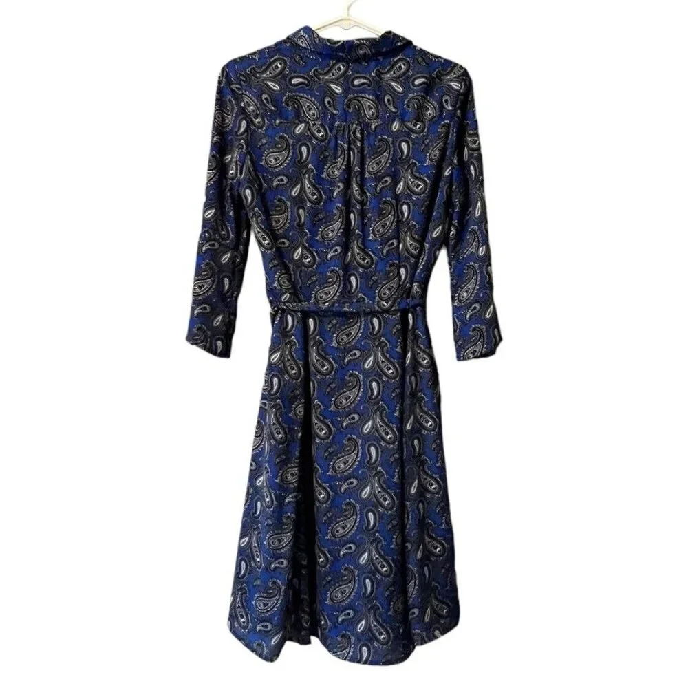 Banana Republic Dress Women Sz 2 Floral Fit & Flare Paisley Cottagecore‎ Peasant